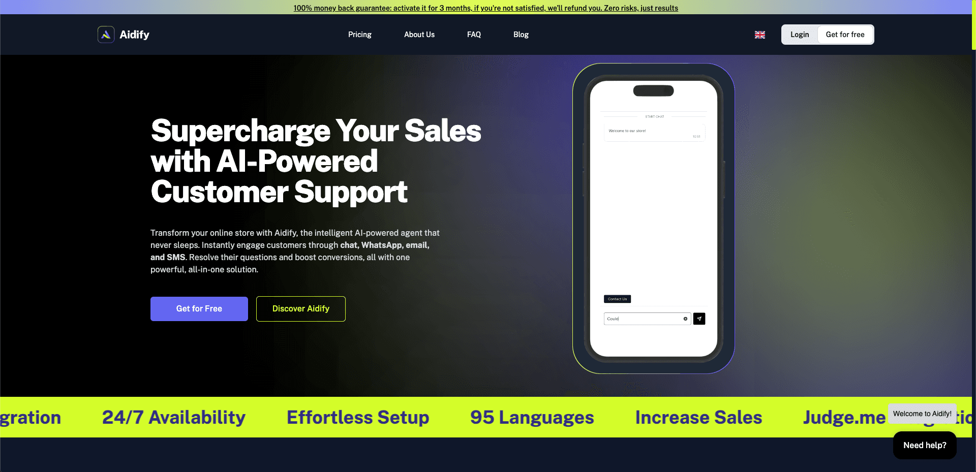 Screenshot of the project Aidify